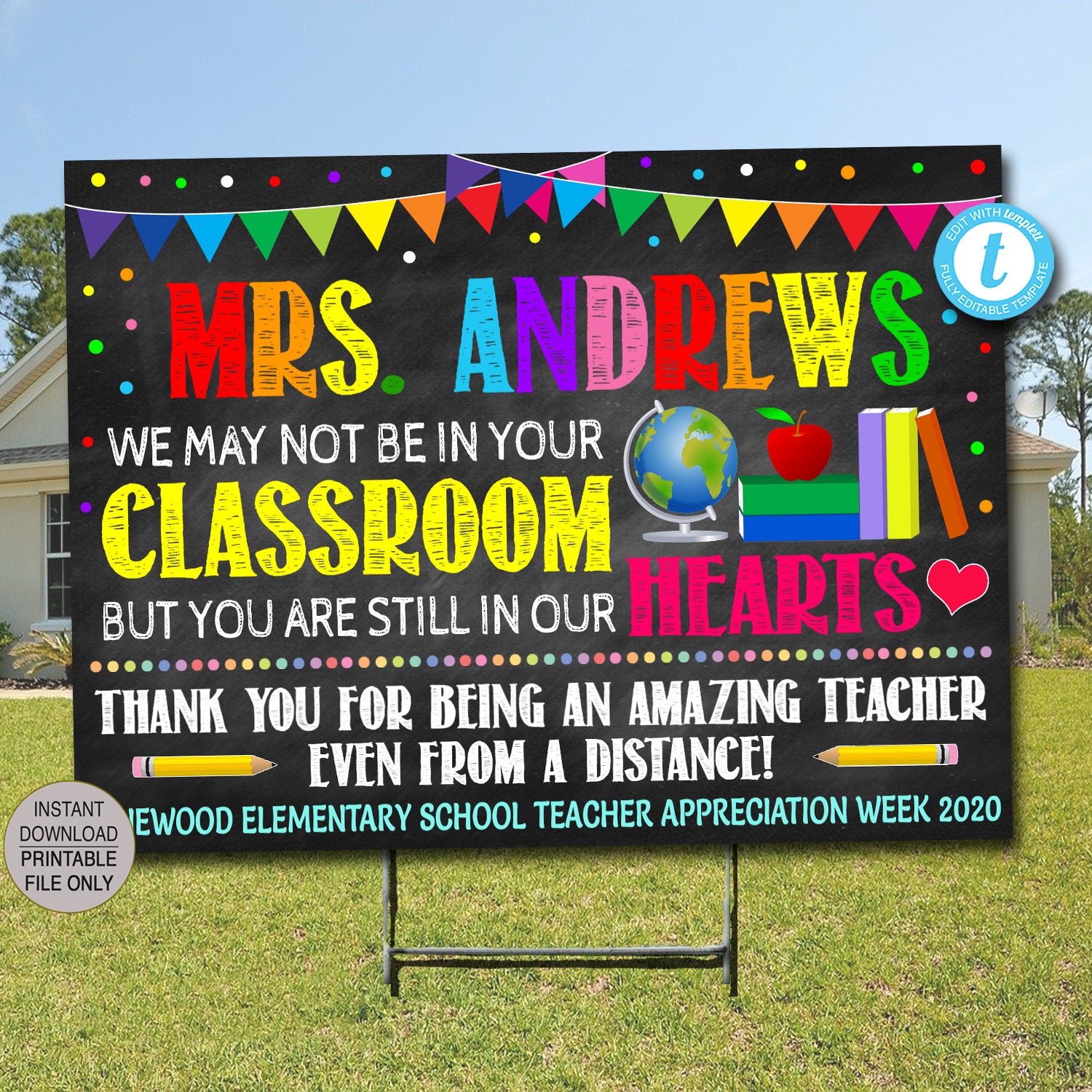 Road Trip Themed Teacher Appreciation Week Itinerary Poster - Templett Shop