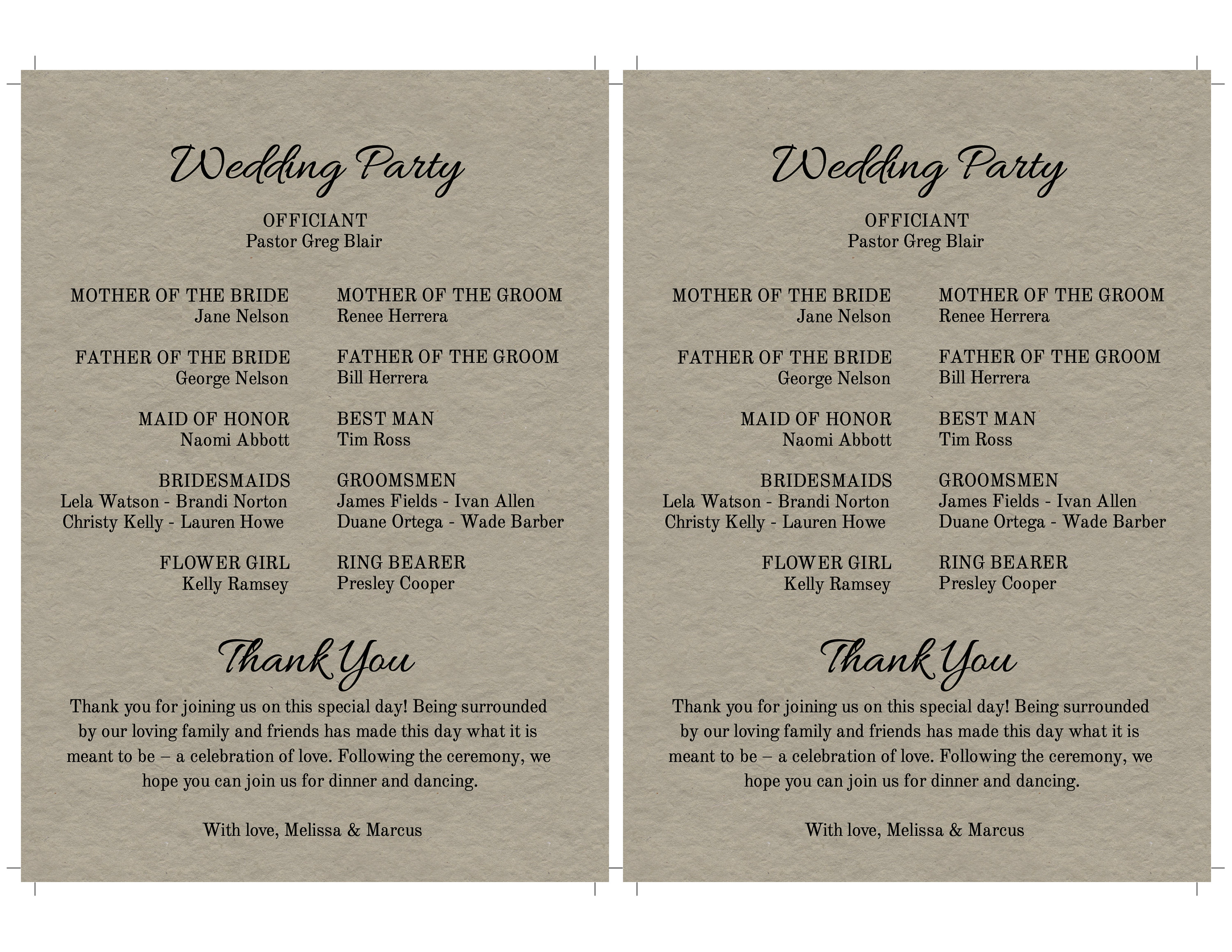 Rustic Program Design Rustic Wedding Program Template, Instant Download, Ceremony Program ...