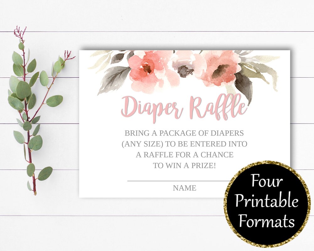 Diaper Raffle Card Example Diaper Raffle Ticket Baby Shower Games Diaper Raffle Card Baby Shower ...
