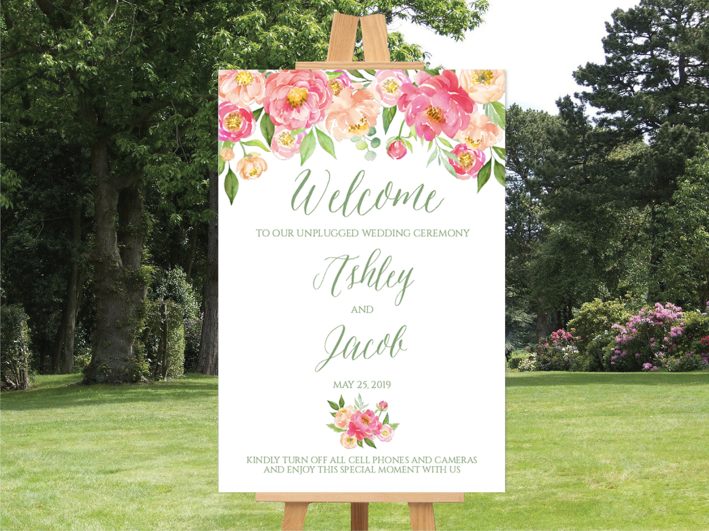 Wedding Welcome Sign Template, Wedding Welcome Sign Printable, 16x20 ...