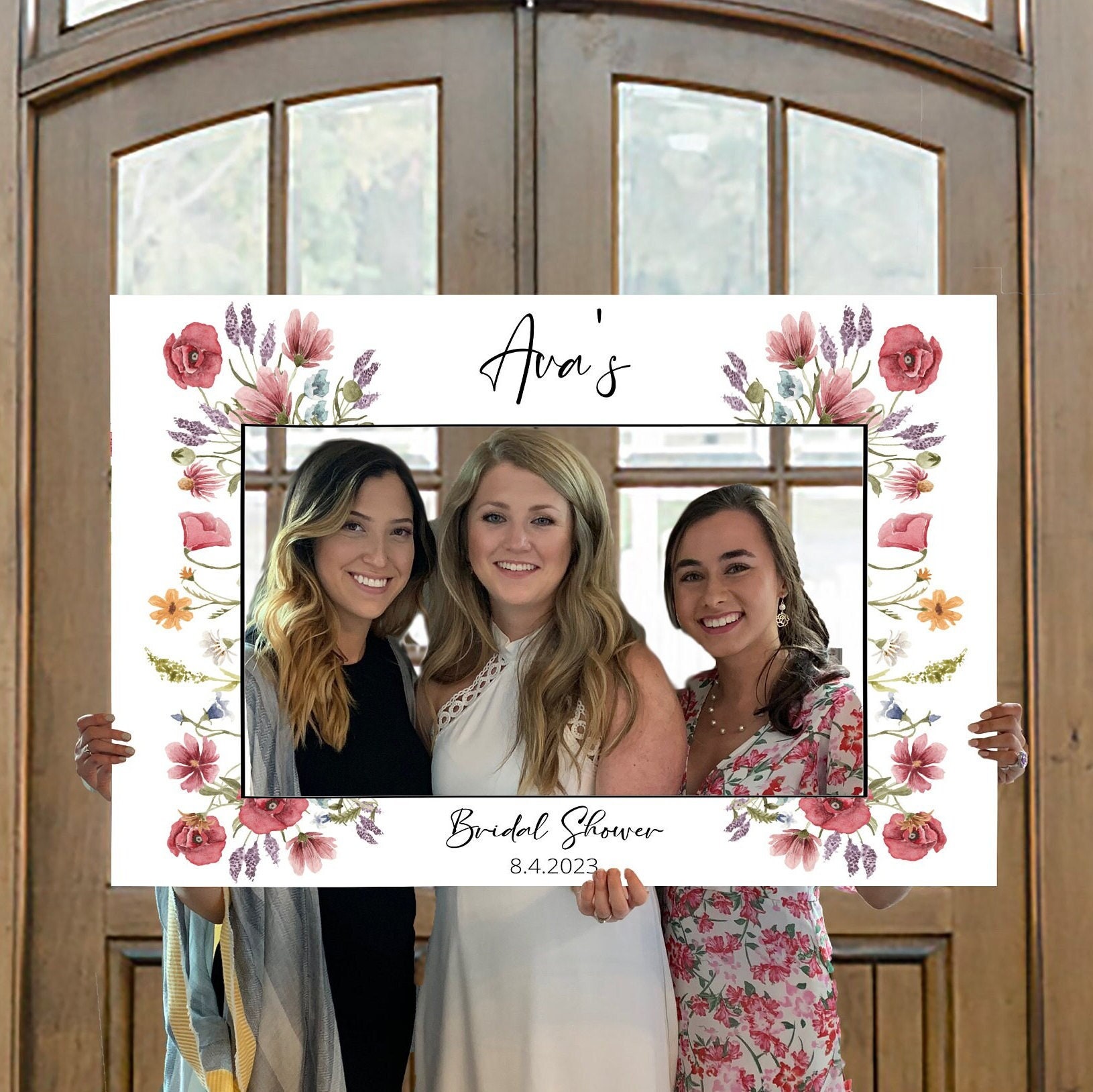 Wildflower Photo Prop Frame Printable, Bridal Shower, Hen Party