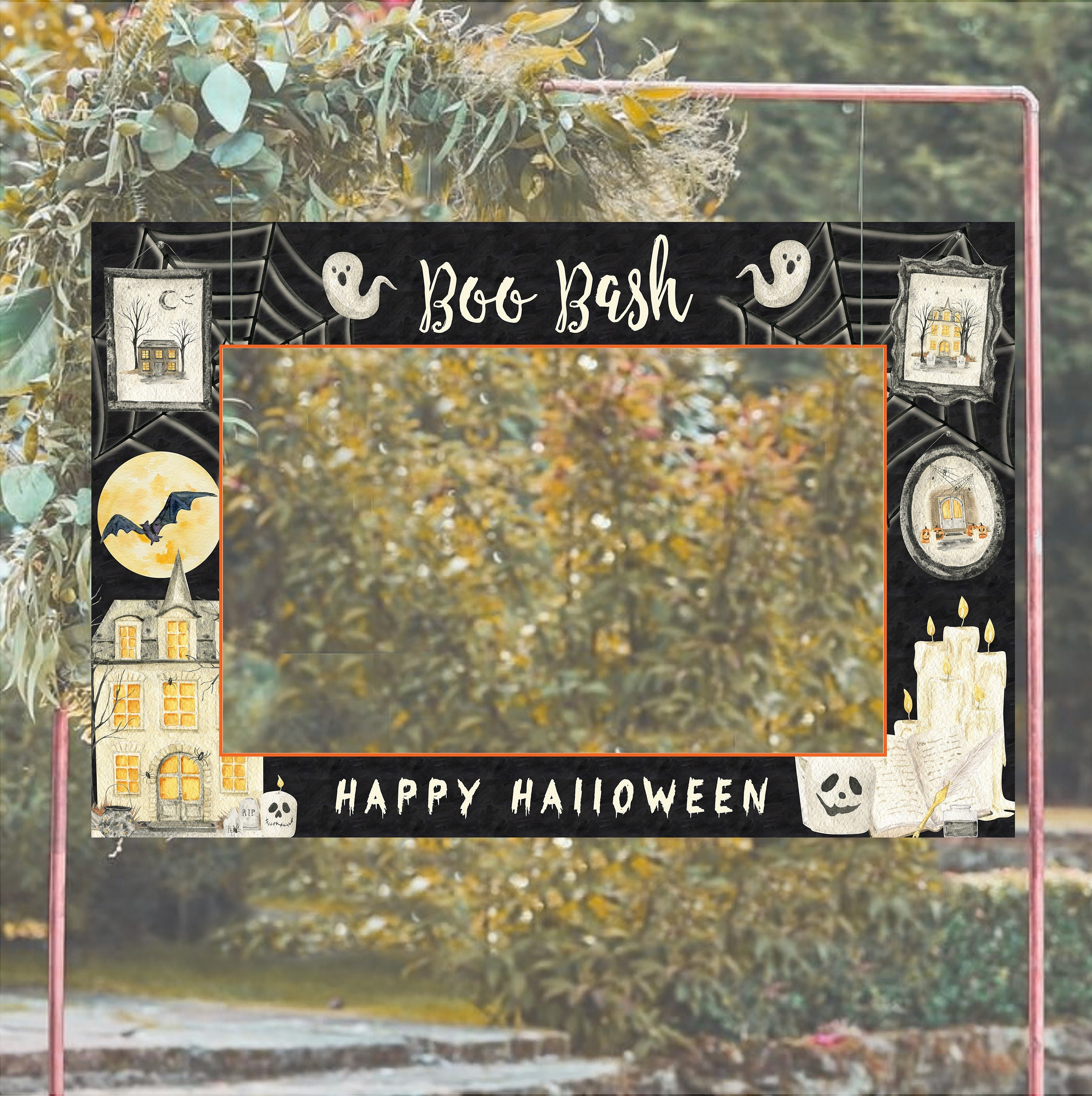 Halloween Photo Prop Frame Printable Template, Halloween Party Decor ...