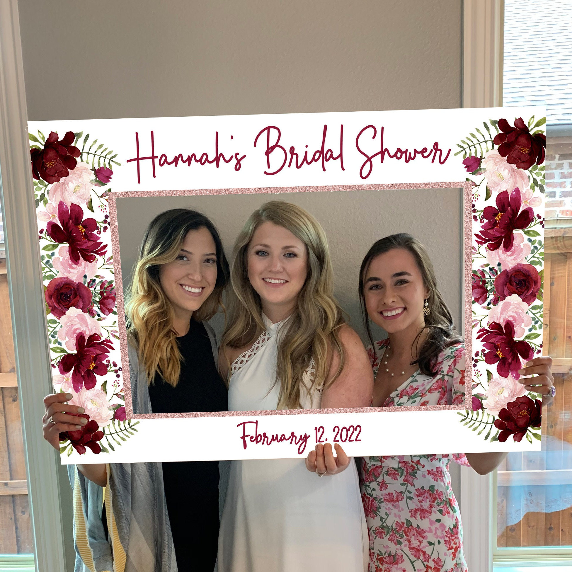Photo Prop Frame Printable, Bridal Shower Photo Prop Frame Template