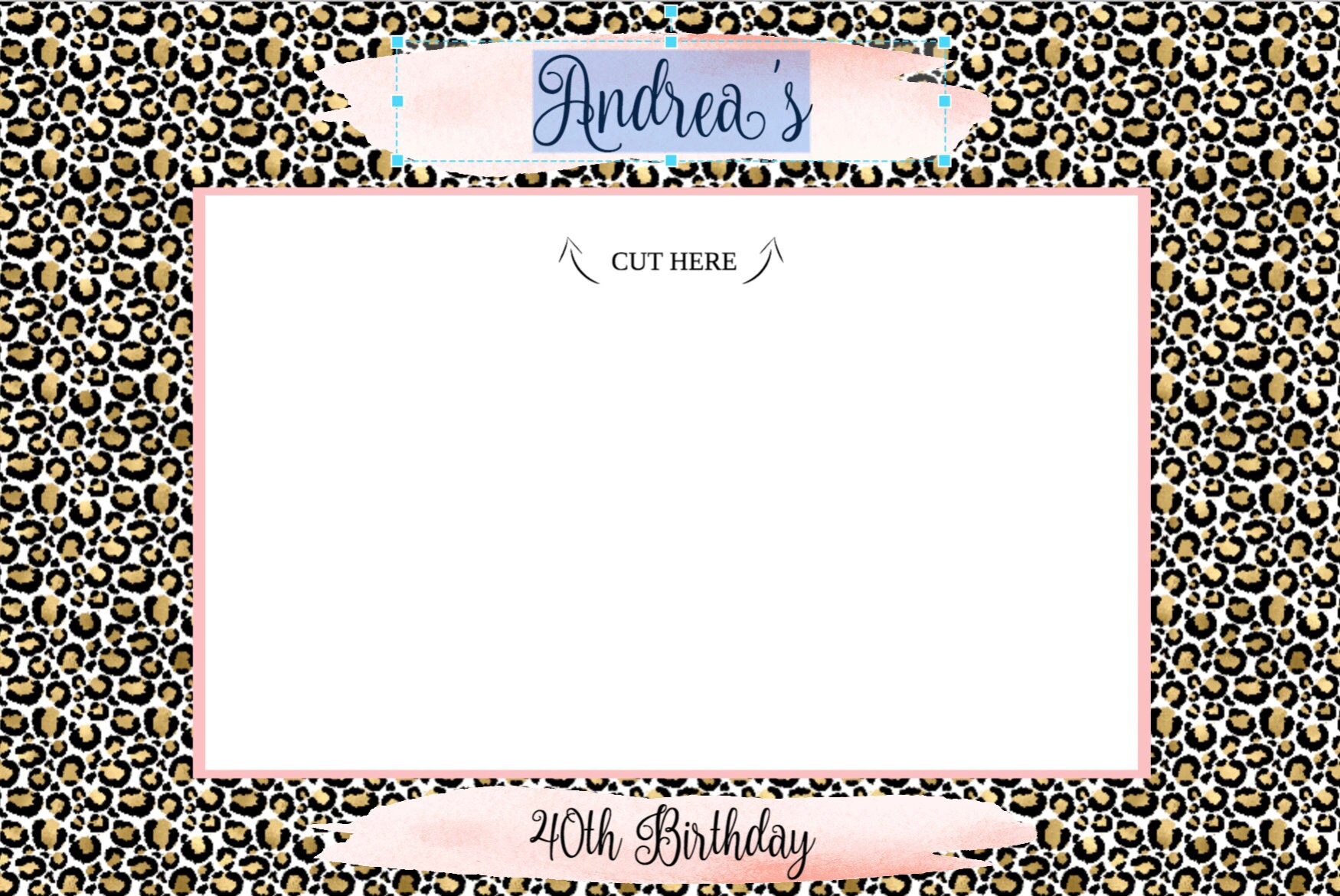 Birthday Party Photo Prop Frame Printable Template, Animal Print Photo ...