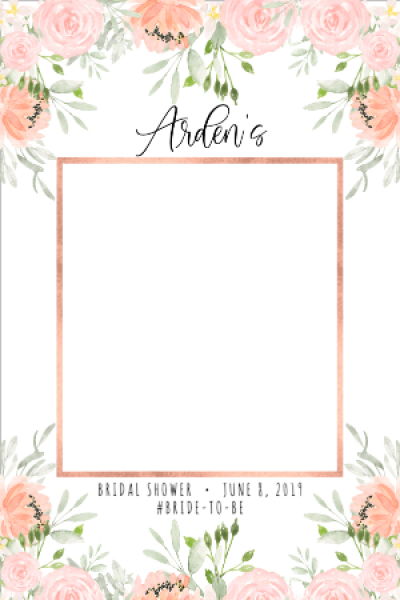 Photo Prop Frame Printable, Bridal Shower Photo Prop Frame Template ...
