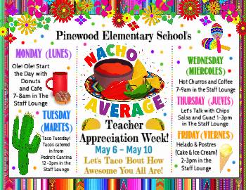 Nacho Average Teacher Appreciation Week Itinerary Poster - Templett Shop