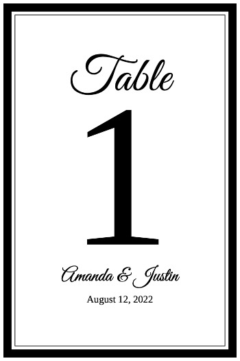 Minimalist Wedding Table Number Template, Printable Black + White Table ...