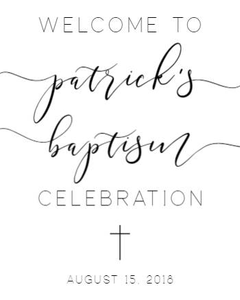 Baptism Welcome Sign Baptism Celebration Christening Welcome Sign ...